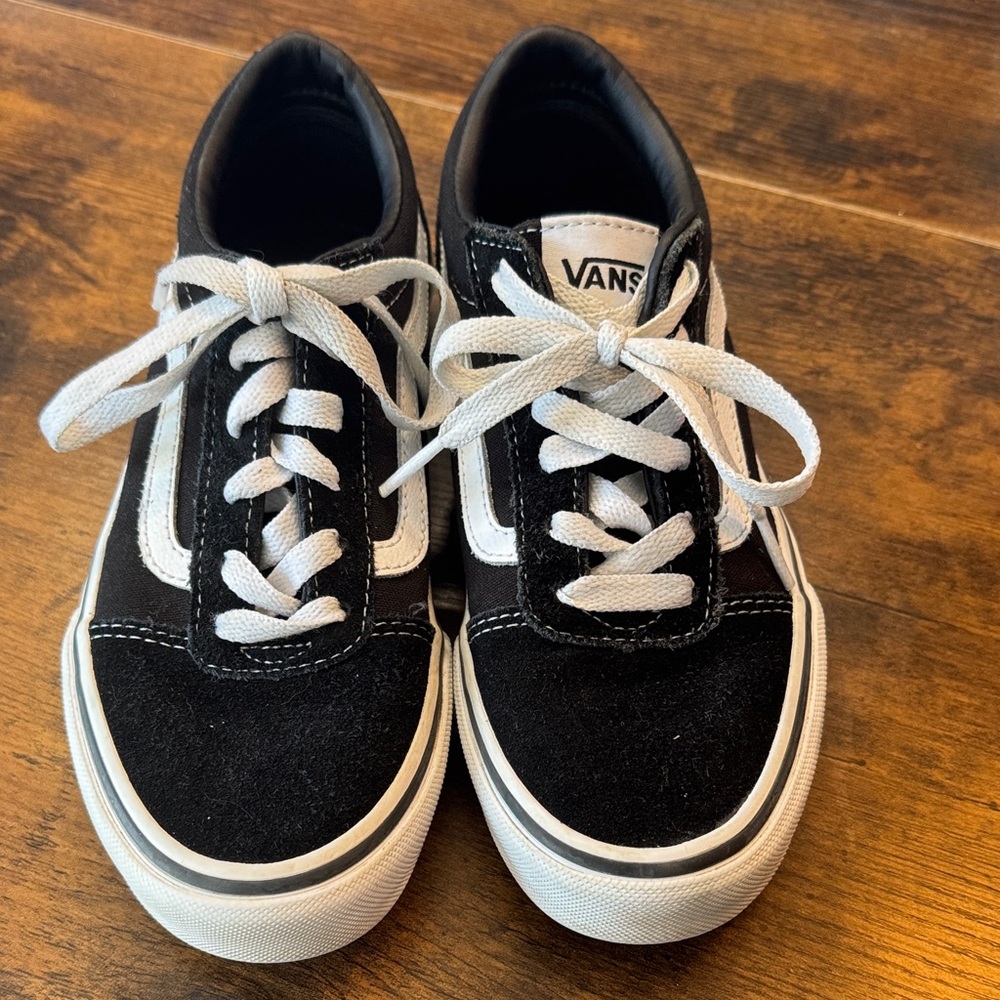 Vans Classic Black and White Lace-Up Shoes